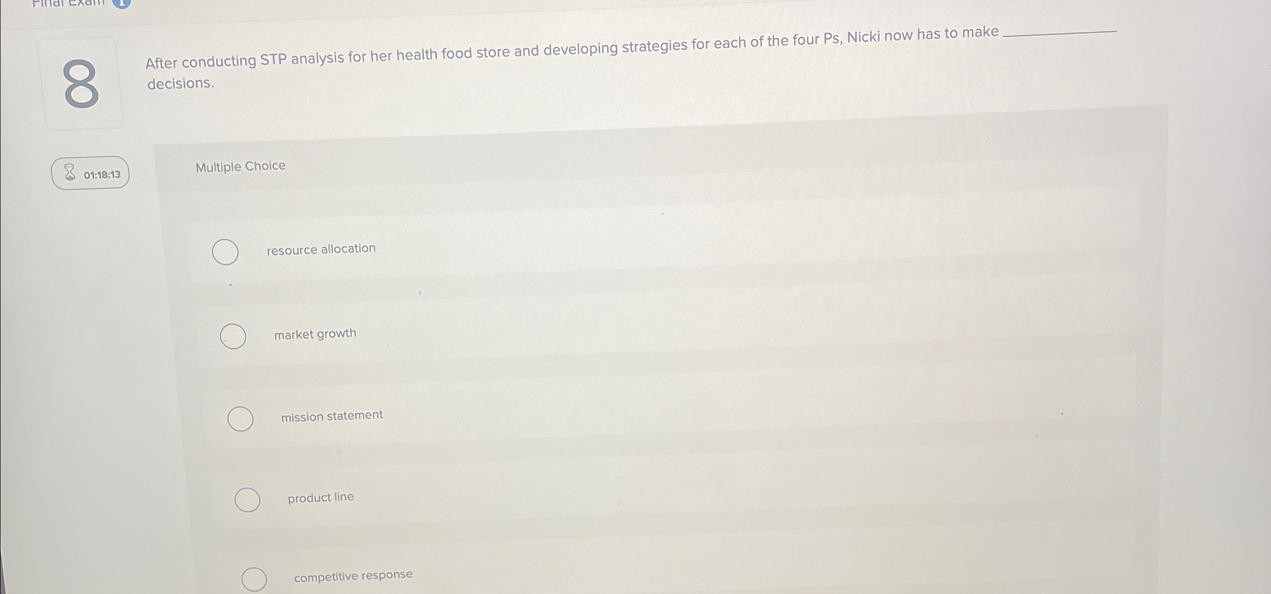 Solved After conducting STP analysis for her health food | Chegg.com