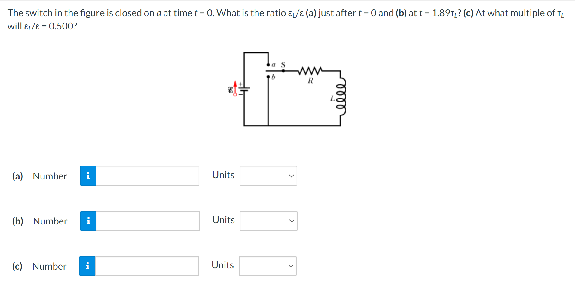 Solved The switch in the figure is closed on a ﻿at time t=0. | Chegg.com