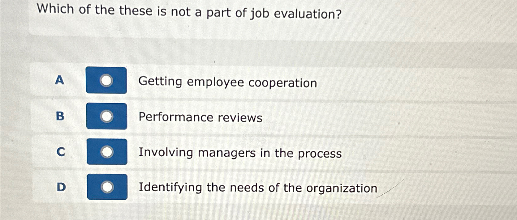 Solved Which of the these is not a part of job | Chegg.com