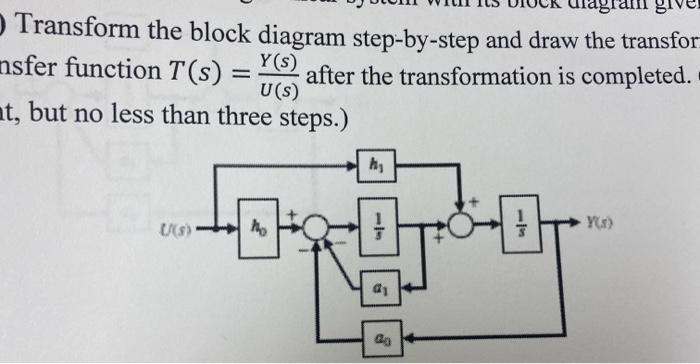 Solved transform the block diagram step by step and draw the | Chegg.com