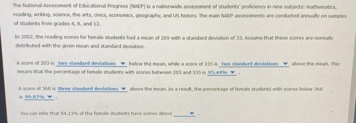 Solved The National Assessment of Educational Progress | Chegg.com