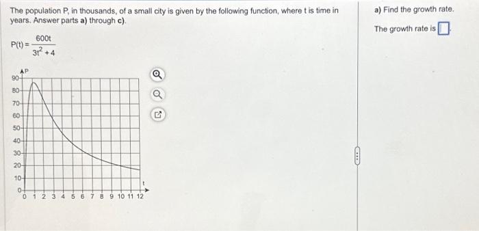 Solved The Population P, In Thousands, Of A Small City Is 