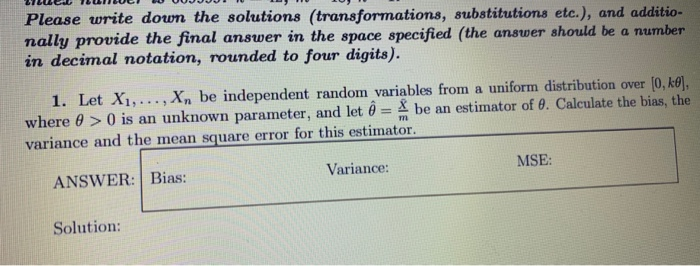 Solved Please write down the solutions (transformations, | Chegg.com