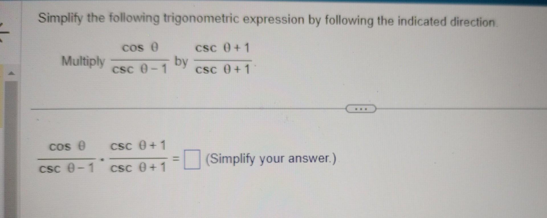 Solved Rewrite sinθcosθ−sinθ+cosθsinθ+cosθ over a common | Chegg.com