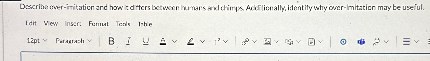 Solved Describe over-imitation and how it differs between | Chegg.com