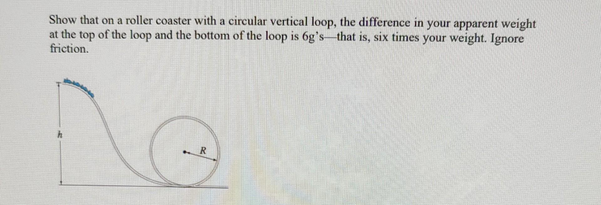 Solved Show That On A Roller Coaster With A Circular | Chegg.com