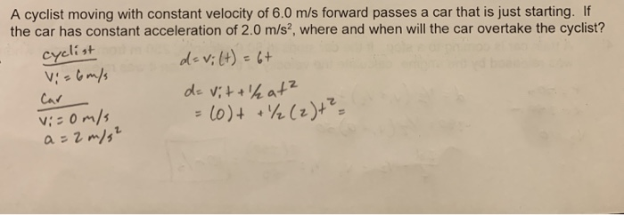 Solved Cyclist A Cyclist Moving With Constant Velocity Of | Chegg.com