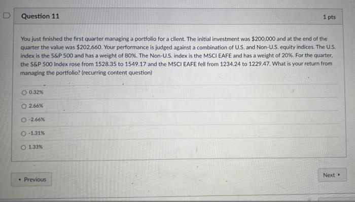Solved You just finished the first quarter managing a | Chegg.com