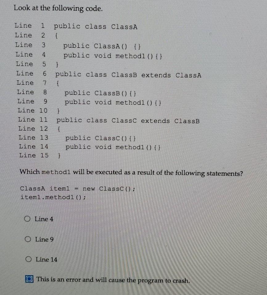 Solved Look at the following code. public class Classi { | Chegg.com