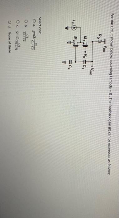 Solved Consider the following Voltage Current feedback | Chegg.com