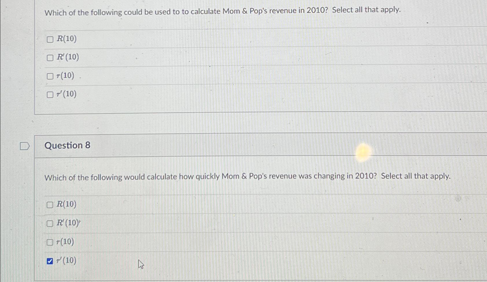 Solved Which of the following could be used to to calculate | Chegg.com