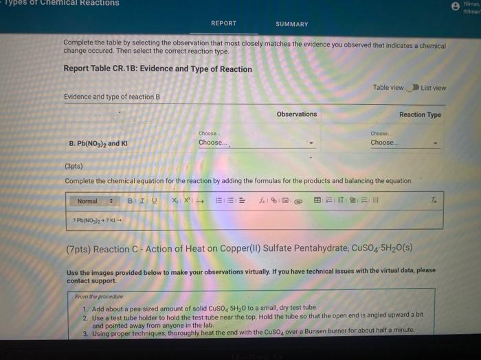 Solved (6pts) Reaction A Zinc Metal, Zn(s), and Copper(II)