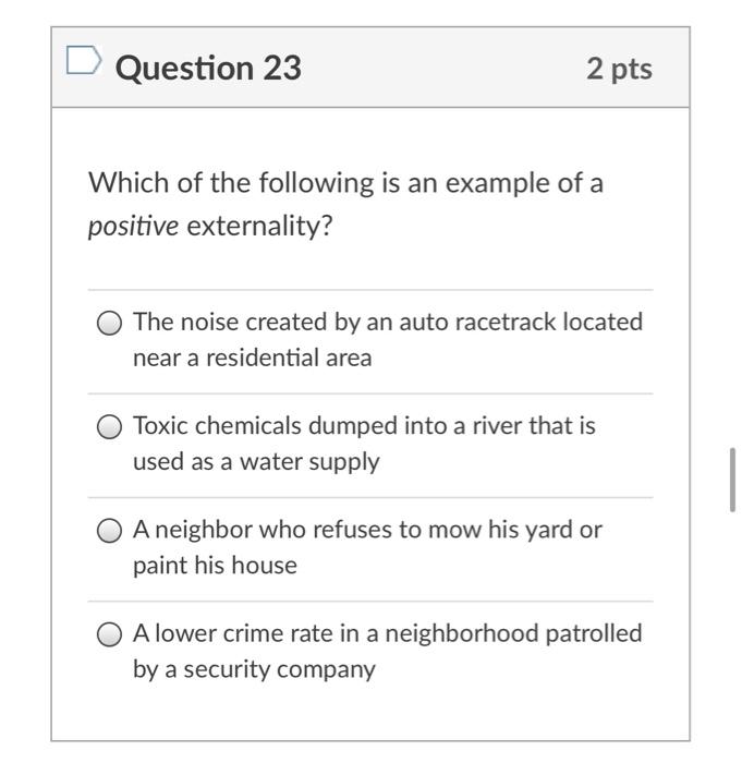 Solved Question 23 2 pts Which of the following is an | Chegg.com