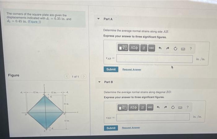 Solved The Corners Of The Square Plate Are Given The | Chegg.com