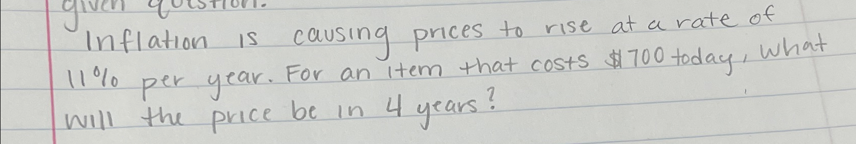 Solved Inflation is causing prices to rise at a rate of 11% | Chegg.com