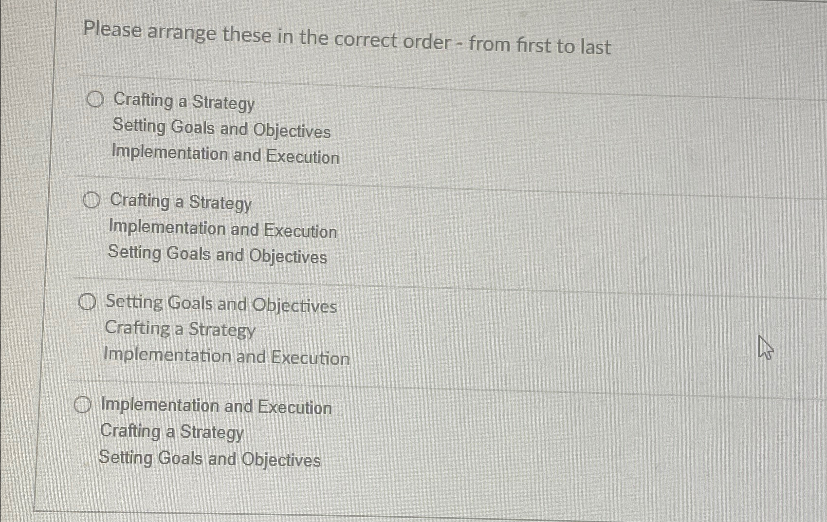 Solved Please arrange these in the correct order - ﻿from | Chegg.com