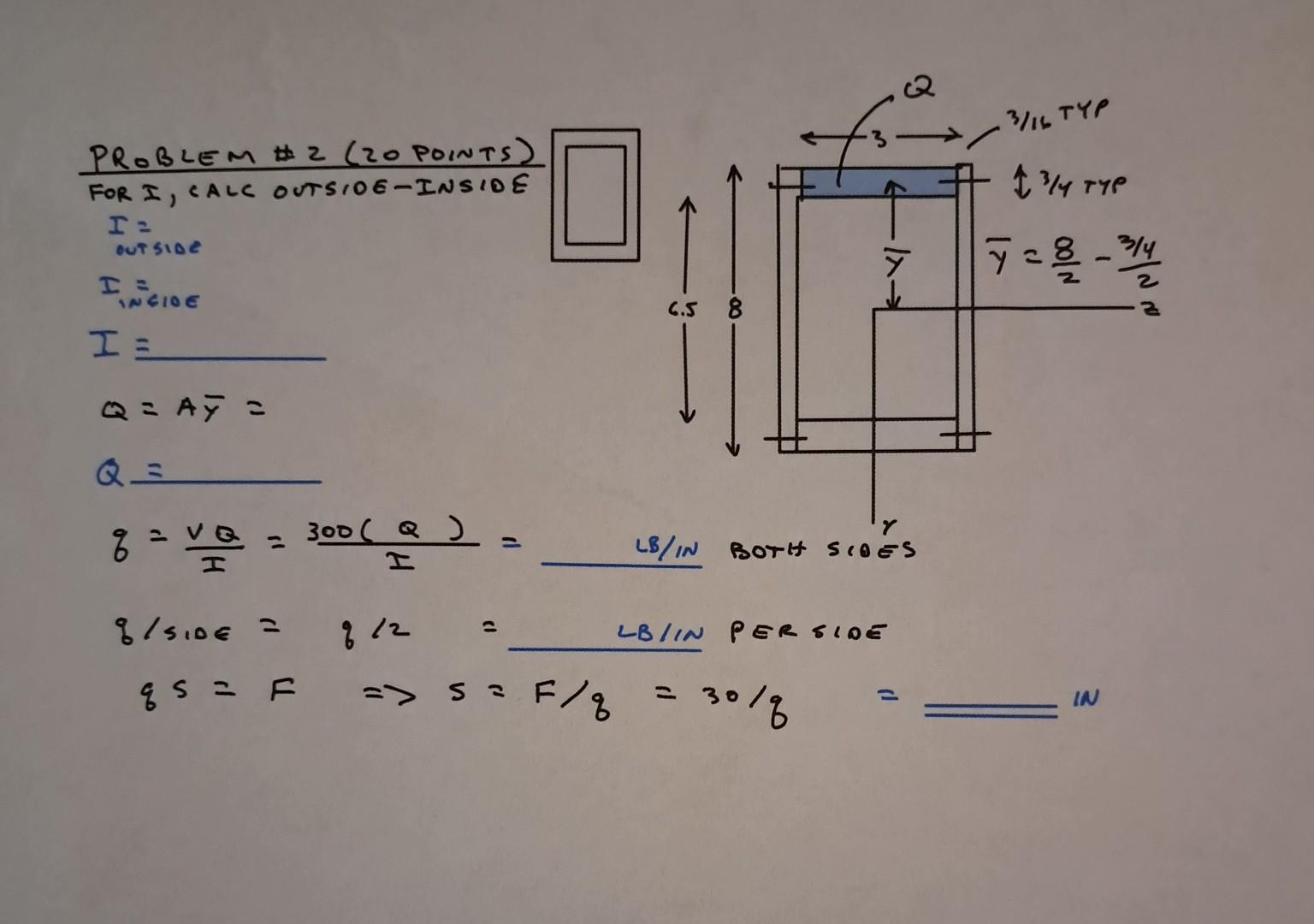 Solved A hollow wood beam with plywood webs has the cross