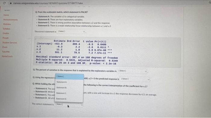 Solved U Question 8 10 pts Use the following to answer the | Chegg.com