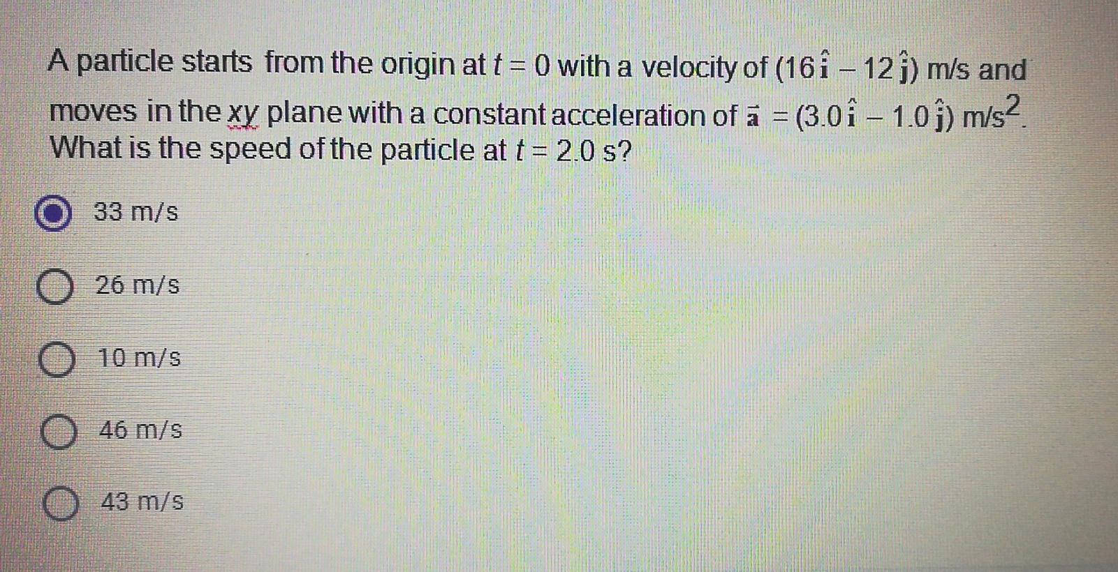 Solved A particle starts from the origin at t = 0 with a | Chegg.com
