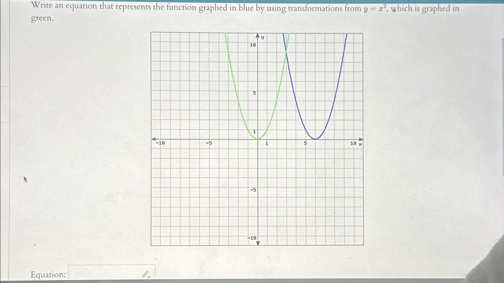Solved Write an equation that represents the function | Chegg.com