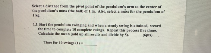 Pivot Point Distance Solved Select a distance from the pivot point of the | Chegg.com