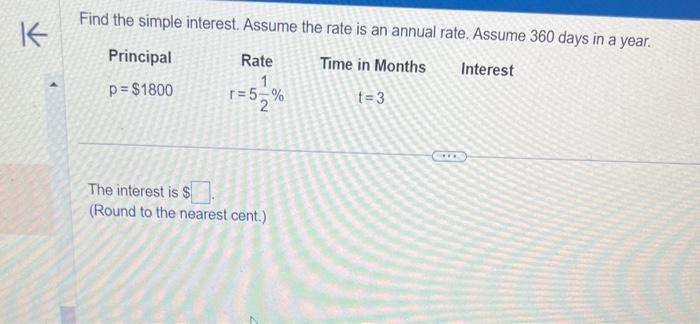 Solved Find the simple interest. Assume the rate is an | Chegg.com