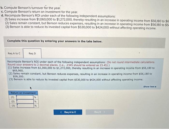 Solved Benson Corporation's balance sheet indicates that the