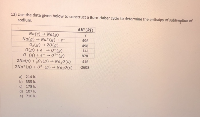 11) Use the data given below to construct a