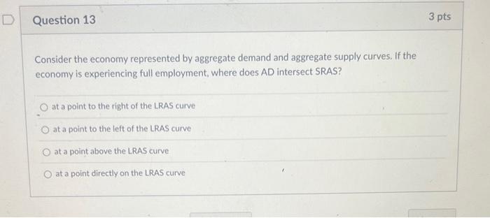 Solved Consider The Economy Represented By Aggregate Demand | Chegg.com