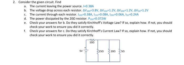 Solved 2. Consider the given circuit. Find a. The current | Chegg.com