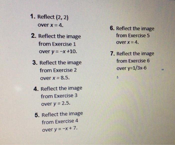 Solved Puzzle: Connect the Dots Reflections Find the | Chegg.com