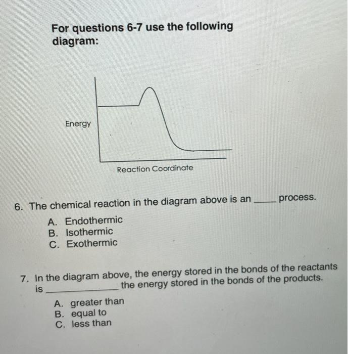 Solved Chemical Reaction For 4-5. Use this potential energy | Chegg.com