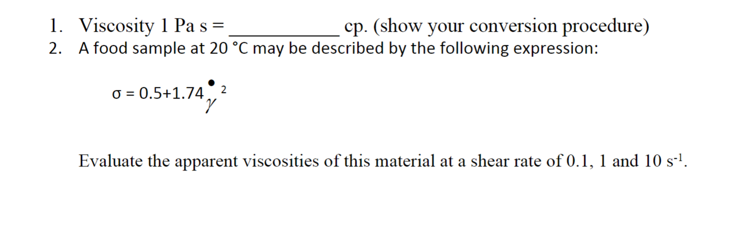 viscosity cp to pas