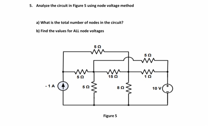 Solved 5. Analyze the circuit in Figure 5 using node voltage | Chegg.com