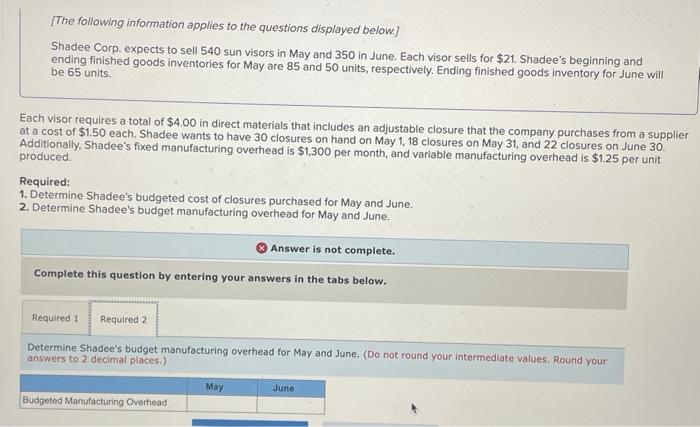Solved [The following information applies to the questions | Chegg.com