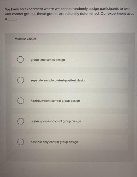 explain random sampling and assignment of participants to experimental and control groups