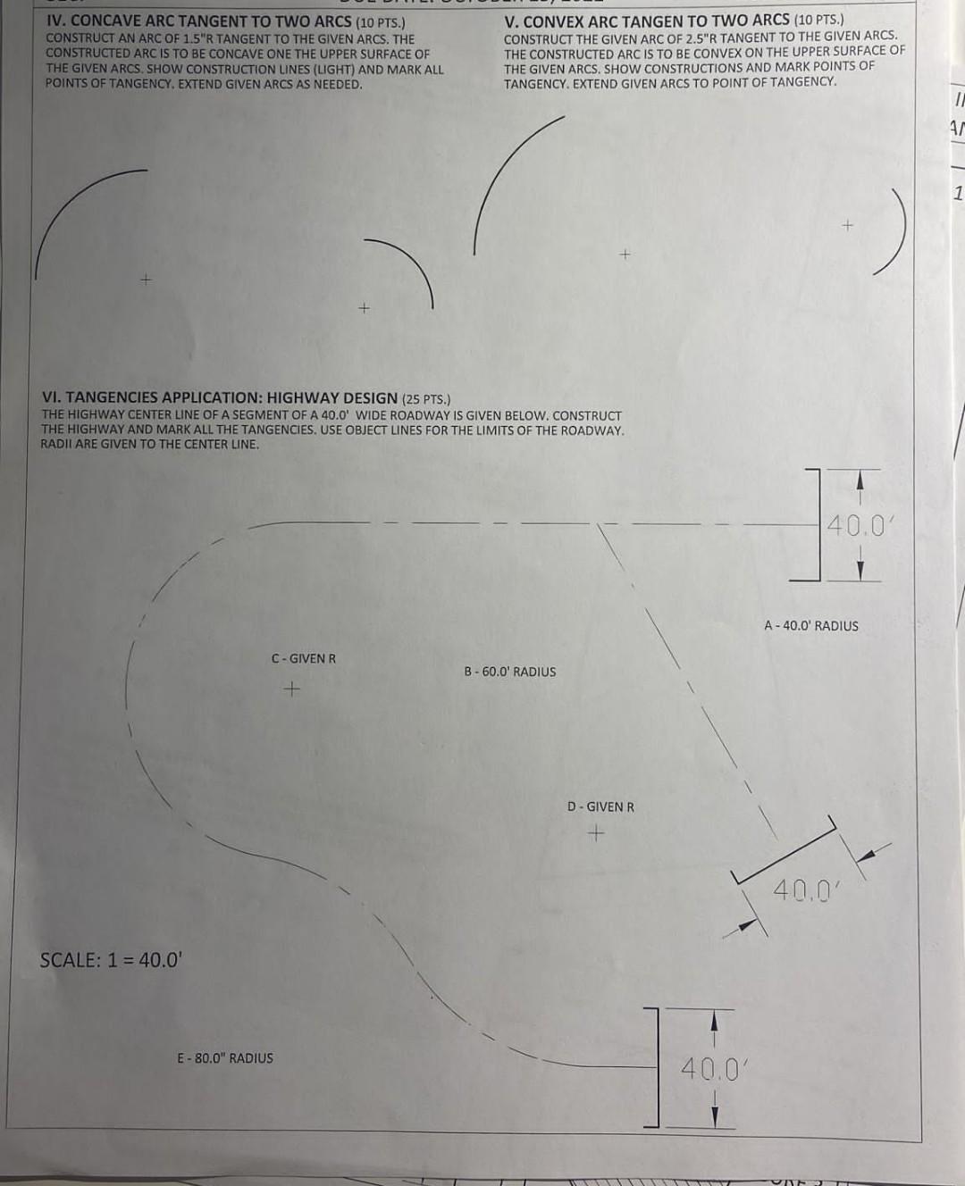 VI. TANGENCIES APPLICATION: HIGHWAY DESIGN (25 PTS.) | Chegg.com