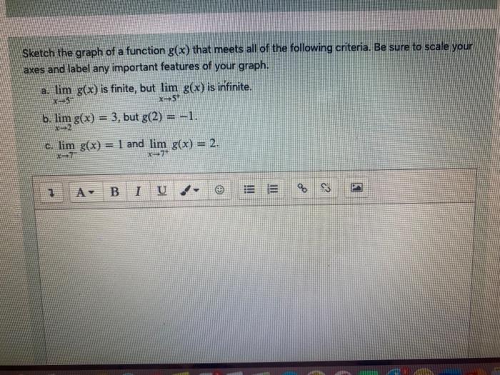 Solved Sketch the graph of a function g(x) that meets all of | Chegg.com