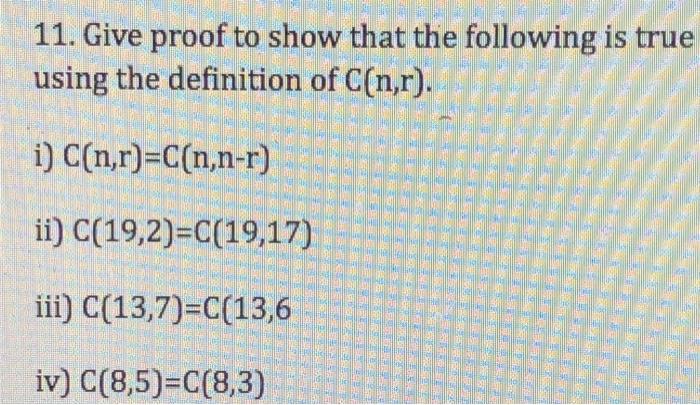 Solved 11 Give Proof To Show That The Following Is True Chegg Com