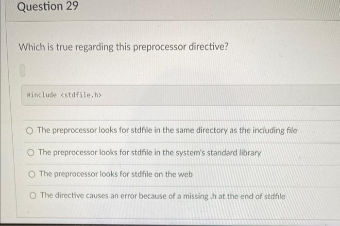 Solved Which is true regarding this preprocessor directive? | Chegg.com