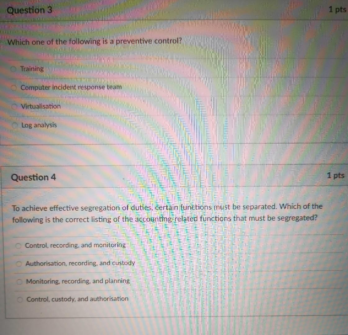 Solved Question 3 1 pts Which one of the following is a | Chegg.com