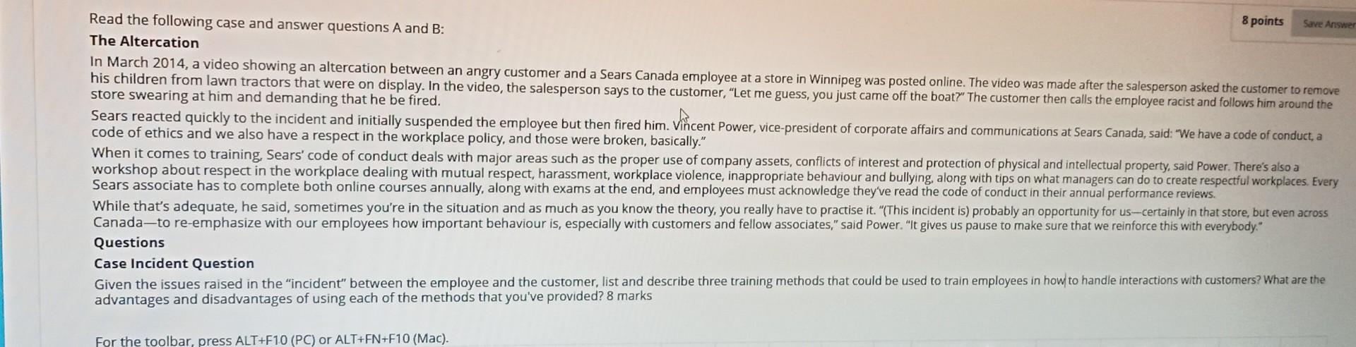 Solved Read the following case and answer questions A and B: | Chegg.com