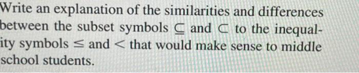 Solved Write An Explanation Of The Similarities And | Chegg.com