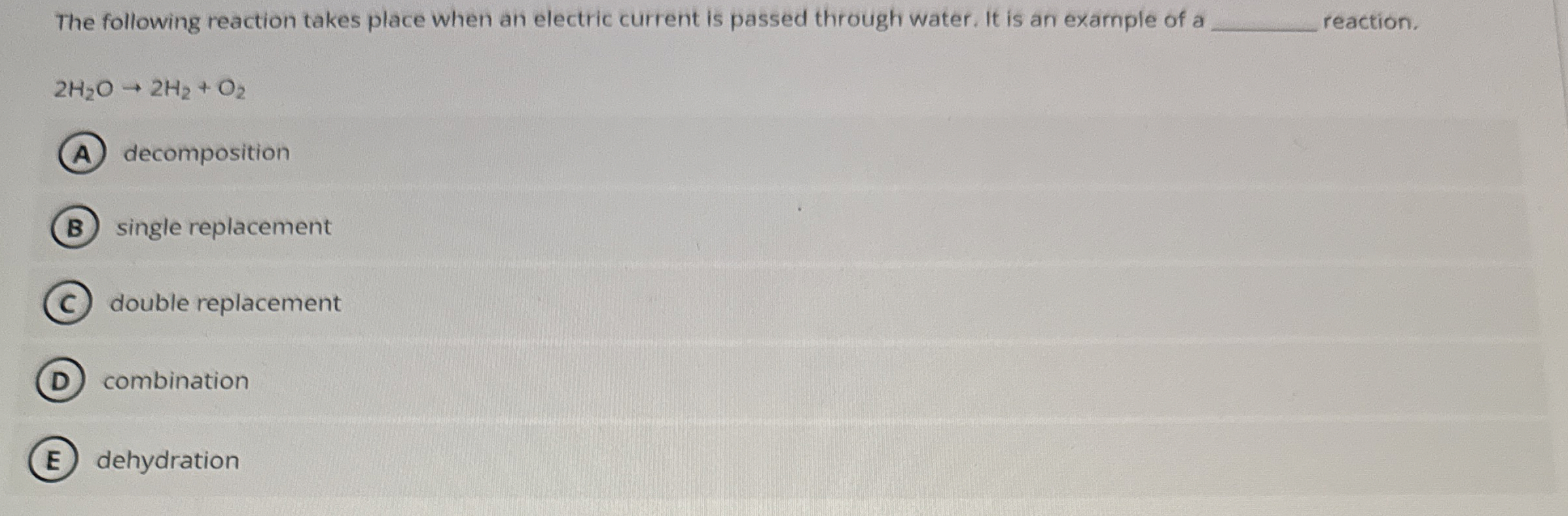 Solved The following reaction takes place when an electric | Chegg.com