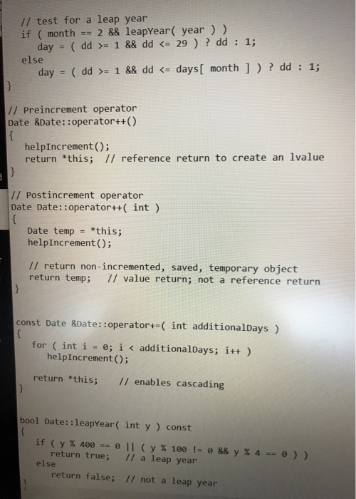 Solved You are given a program Date.cpp that defines a Date | Chegg.com