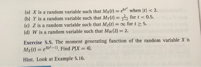 Solved Exercise 5 2 Suppose That X Has Moment Generating Chegg Com