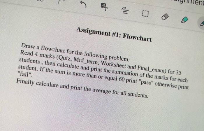 Solved r lent T Assignment #1: Flowchart Draw a flowchart | Chegg.com