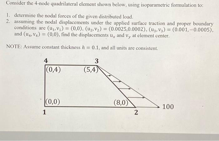 Solved Consider The 4-node Quadrilateral Element Shown | Chegg.com