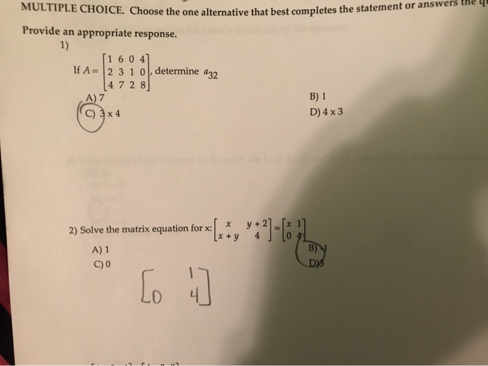 Selecting Alternative In Math Solved MULTIPLE CHOICE. Choose the one alternative that best | Chegg.com