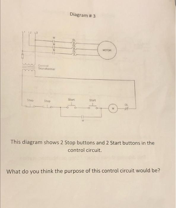 Solved Diagram # 3 a Stort Control Transformer Stop Stop o | Chegg.com